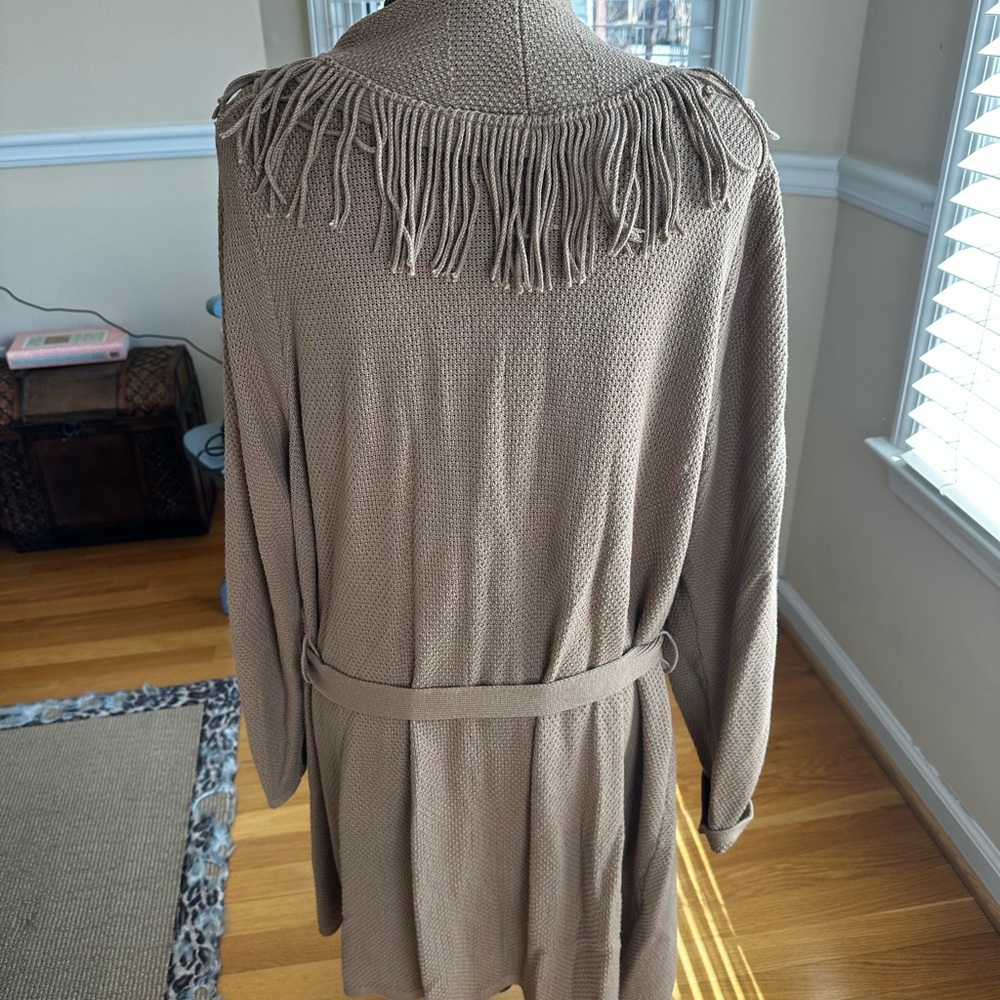 J. Jill Tan Fringe Cardigan - Picture 4 of 8